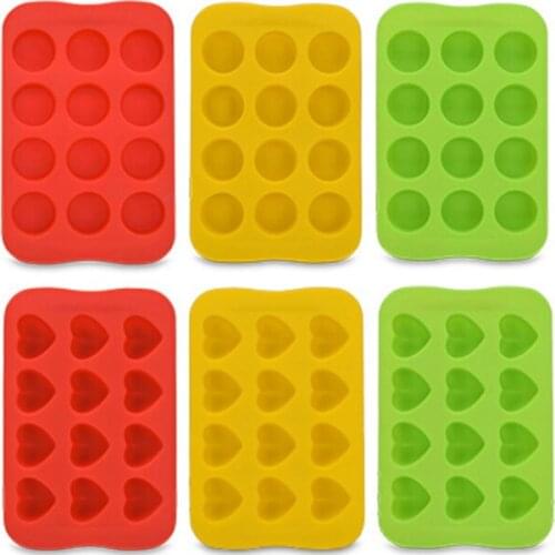 New Chocolate Molds Star Round Heart Shape Random Colors Silicone Ice Cubes Multi-colored Cake Mold Flexible Ice Making Mold Box