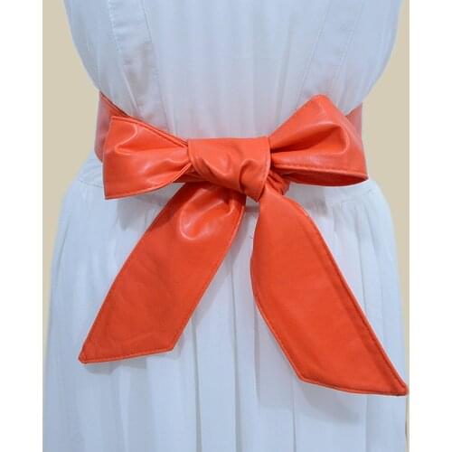 New Bow Tie Pu Belt Women Men Fashion Wide Unique Black Red Belts Female Dress Jeans Brand Design Waistband 2021