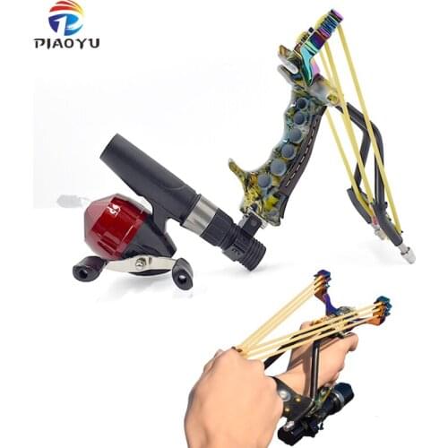 Piaoyu Professional Outdoor Shooting Slingshot Use Round Rubber Band High Strength Steel Hunting Catapult Wrist Sling Shot