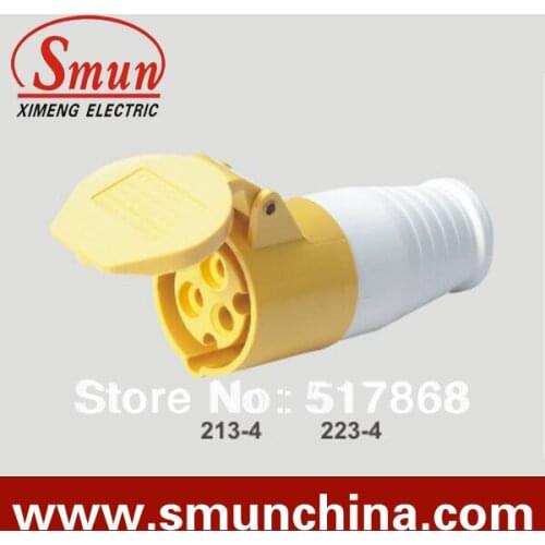 Industrial connector 32A 110-130v 2P+E 3pin with CE ROHS 1 year warranty IP44 degree PA66 material