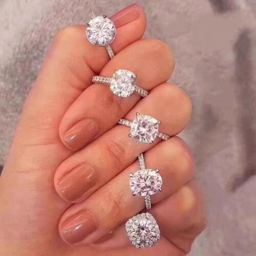 Handmade Lovers Lab Diamond Cz Promise Ring 925 Sterling Silver Engagement Wedding Band Rings for women men Party Jewelry Gift