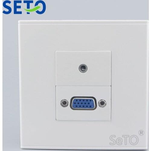 SeTo 86 Type Single VGA + Single 3.5mm Earphone Assorted Panel Wall Plate Socket Keystone Faceplate