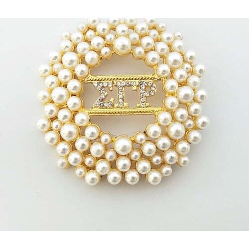 Sigma Gamma Rho Pearl Pin SGR Brooch Jewelry