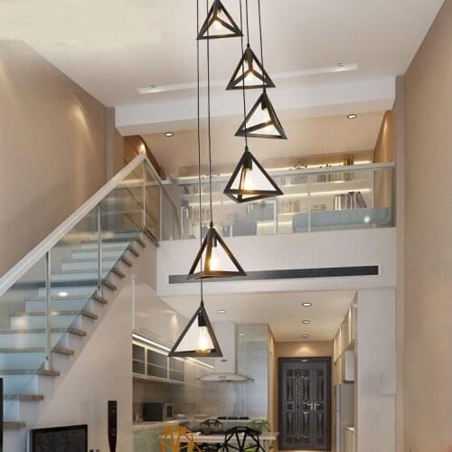 Stairs lights modern pendant lights for hotel hall decorations building long villa staircase lighting 6/7/8/9 heads lamps ZA