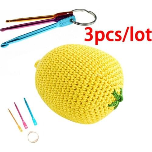 3PCS 3mm,4mm,5,mm Sewing Needles Afghan Knitting Needle Tunisian Aluminum Crochet Hook DIY Knit Tool With Eye Crochet Hook
