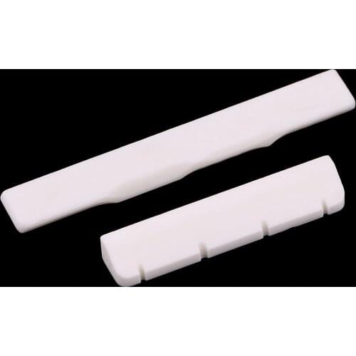 Tooyful Ukulele String Bridge Cattle Bone Saddle Nut Set for 4-String Guitar Uku Uke