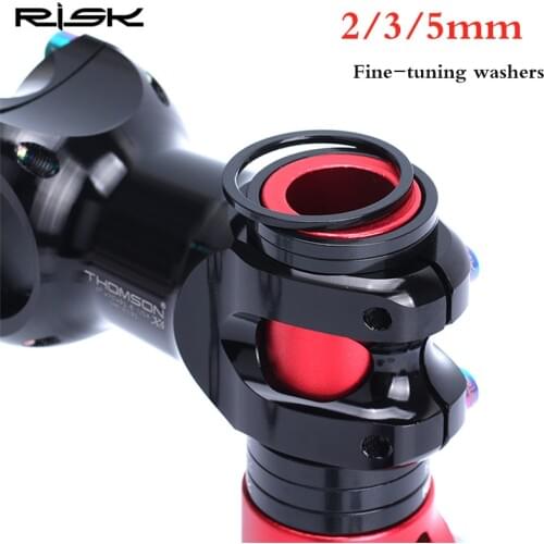RISK 2/3/5mm Bike Fork Fine-tuning Washers Aluminum Alloy 6 pcs Bicycle Washers Stem Spacers Bike Headset Raise Handlebar Parts
