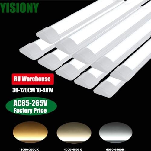 YISIONY Russia Stock 40W 120CM 90CM 10pcs Tube Lamp Lights LED Batten Linear Tube Ceiling Lamp Home Bulb For умный дом 85-265V