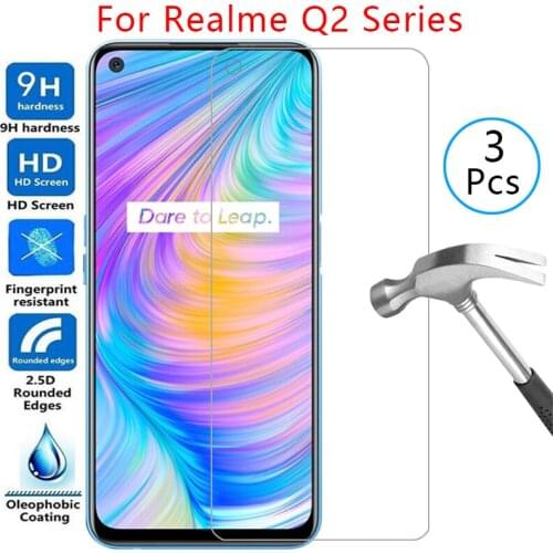 Tempered glass screen protector for realme q2 pro q2i case cover on realmi q 2 i 2i 2q q2pro protective phone coque bag realmeq2