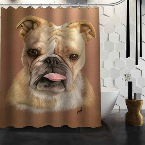 Animal style Eco-friendly Custom Bulldog New Home Bathroom Shower Curtain beautiful More Size H0307@5