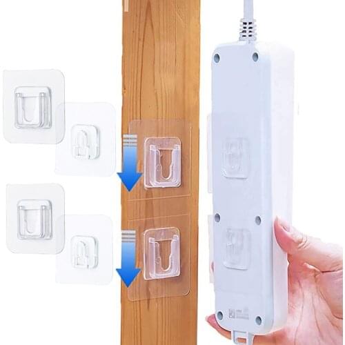 1/3/5Pair Double-Sided Adhesive Wall Hooks Hanger Strong Transparent Hook Suction Cup Sucker Organize Holder Waterproof Reusable