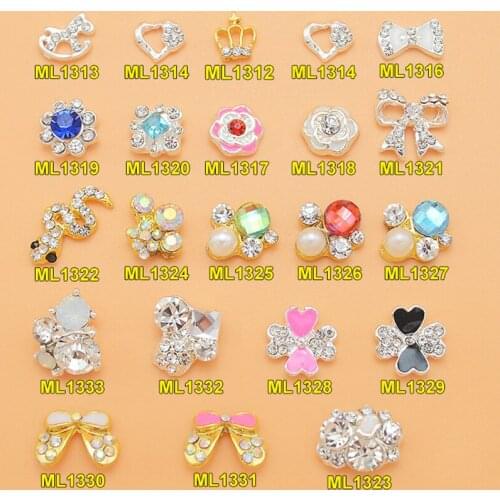 10Pc/Lot Bridal Wedding Nail Jewelry 3D Nail Art Glitter Rhinestone Nail Charm Gem ornaments alloy diamond crown Trojan snake