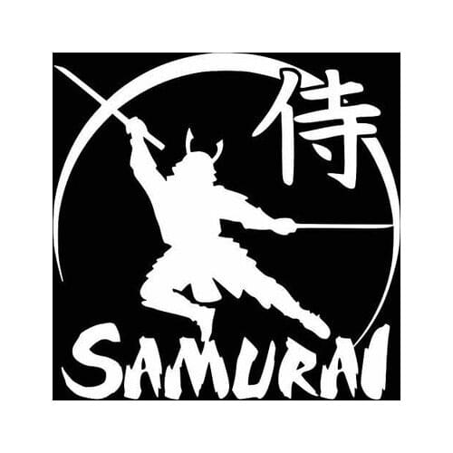 13.2*13.1CM Car Sticker Cool Powerful Japanese Samurai Warrior Decal Soldier Black/Silver Covering The Body