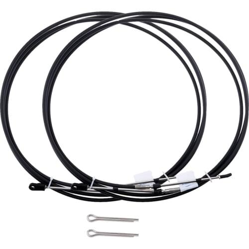 2pcs Throttle Cable, Marine Motorcycle Throttle Shift Control Cables for Yamaha Outboard, Stainless Steel 12FT