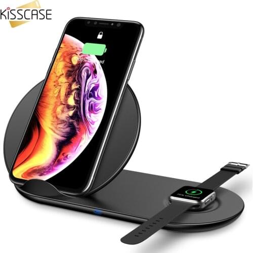 2 IN 1 QI Wireless Charger RAXFLY Wireless Charger For iPhone XS MAX XR X 8 Plus For Apple Watch 1 2 3 4 Samsung S8 S9 Note 8 9