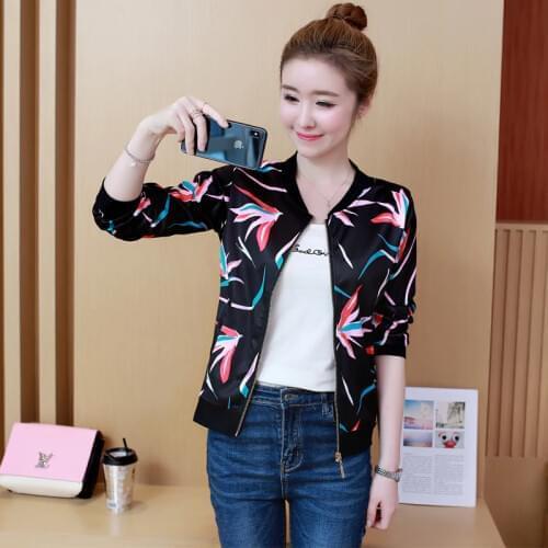 2021 Spring Fashion Bomber Jacket Women Long Sleeve Basic Coats Casual Thin Slim Outerwear Short Pilot Bomber Jackets Plue Size