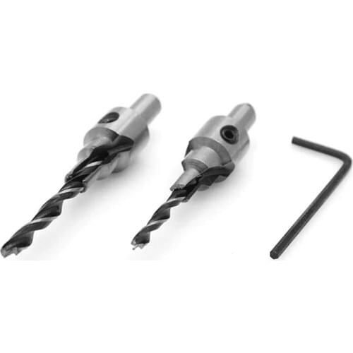 3PCS/Set Countersink Drill Bit, 8mm Shank, Adjustable Drill Bit with One Hex Key, High Carbon Steel Drill Bit for Woodworking