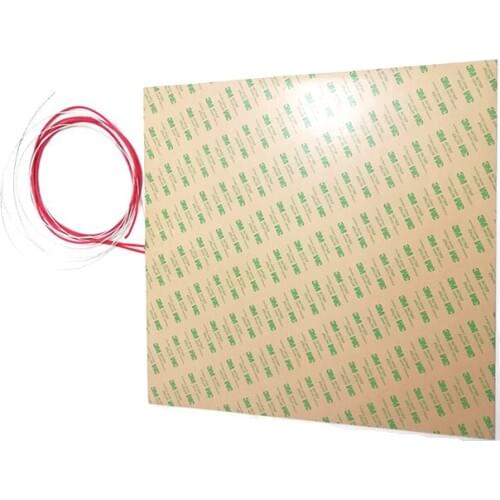 460*460*1.5mm heat bed for 3d printer 24v 400w adhesive 1 side 100k thermistor 1000mm lead wire out from middle of 1 side