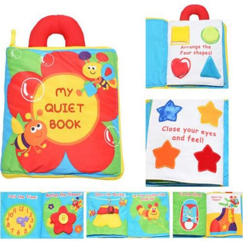 12 pages Soft Cloth Baby Boys Girls Books Infant Educational Stroller Toys For Newborn Baby 0-12 month