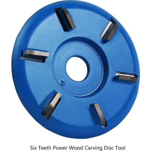 90x16mm 6-Tooth Aperture Arc Shape Power Wood Carving Disc Angle Grinder Attachment Woodworking Turbo Round Plane Milling Cutter