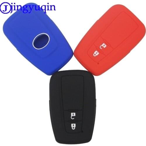 Jingyuqin Remote Silicone Car Key Fob Cover Case Shell Skin Holder Protect For Toyota CHR C-HR 2017 Prius 2 Buttons Accessories