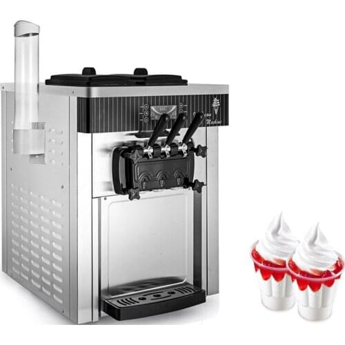Commercial Soft Serve Ice Cream Machine Small Desktop Ice Cream Makers Stainless Steel Vending Machine 2200W