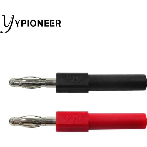 Cleqee P7022 2pcs 4mm Male to 4mm Female Banana Plug Jack For Speaker Test Probes Converter Connectors