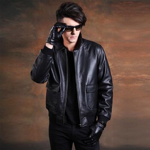 Youth Genuine Clothing Male Head Layer Cowhide Lapel Self-cultivation Short Fund Locomotive Leather Jacket Loose