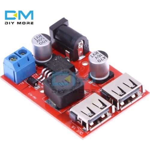 LM2596 LM2596S Dual USB DC-DC 9V 12V 24V 36V to 5V 3A Step Down Buck Converter Board Car Charger Solar Power Supply Module