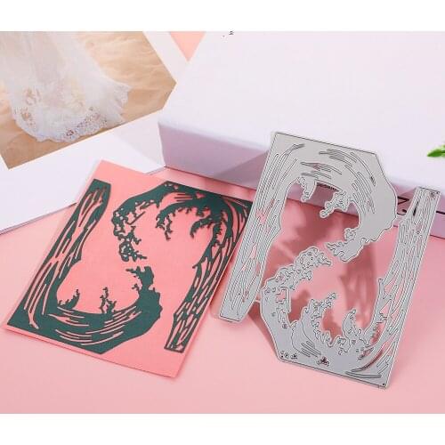 Wave Frame Metal Cutting Dies Scrapbooking Craft Die Cut DIY Molds Embossing Card Making Stencil Fustelle Clear Stamps And Dies