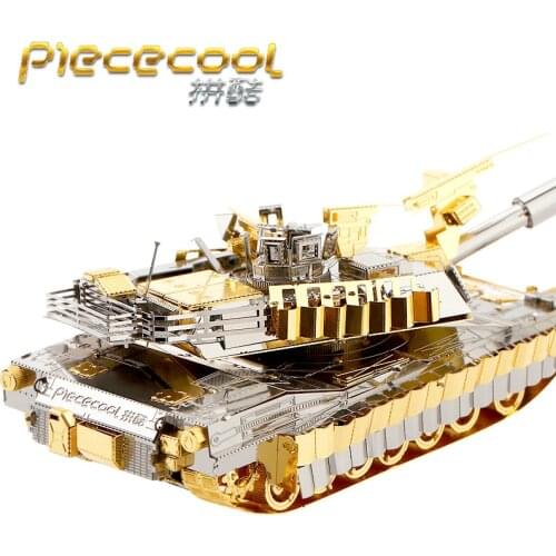 Piececool tank 3D Metal Puzzle M1A2 SEP TUSK TANK Model DIY Laser Cutting Assemble Jigsaw Toy Desktop decoration GIFT For Adult