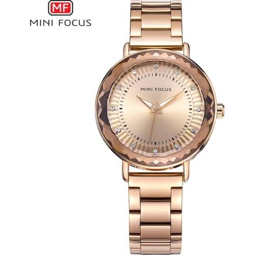 MINI FOCUS Fashion Women Watch Luxury Crystal Steel Dress Ladies Watches Waterproof Womens Bracelet Wristwatch Clock For Woman