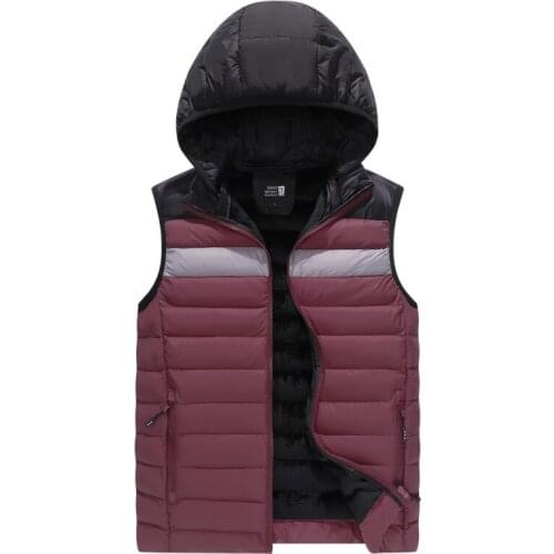 2021 Men Autumn Winter Cotton-Padded Vests Patchwork Vest Women Outdoor Elastic Warmth Winter Windproof Warm Jacket 4XL