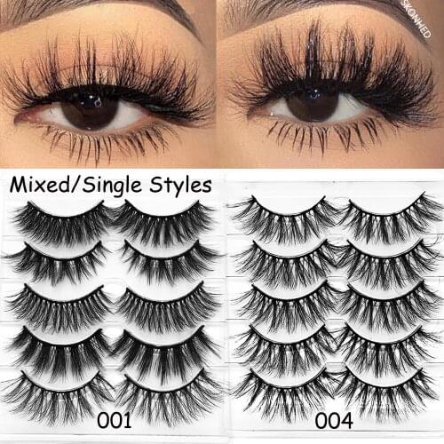 5 Pairs Mixed/Single Style Makeup False Eyelashes Wispies Fluffy Magic Lashs Handmade Extension Natural Long Eyelash Beauty Tool