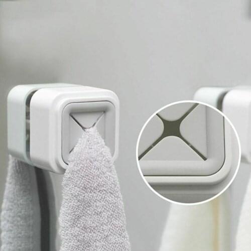 Wall Mounted Self Adhesive Cloth Tea Towel Rack Napkin Push In Holder Kitchen Bathroom 2 Colors