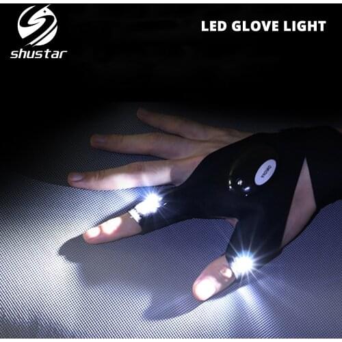 Novelty LED Flashlight LED Glove light Finger light Battery included Used for night fishing, camping, repairs,Adventure,etc