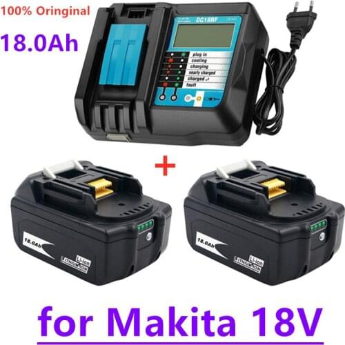 Original 18V18Ah Battery 18000mah Li-Ion Battery Replacement Power Battery for MAKITA BL1880 BL1860 BL1830battery+ Charger