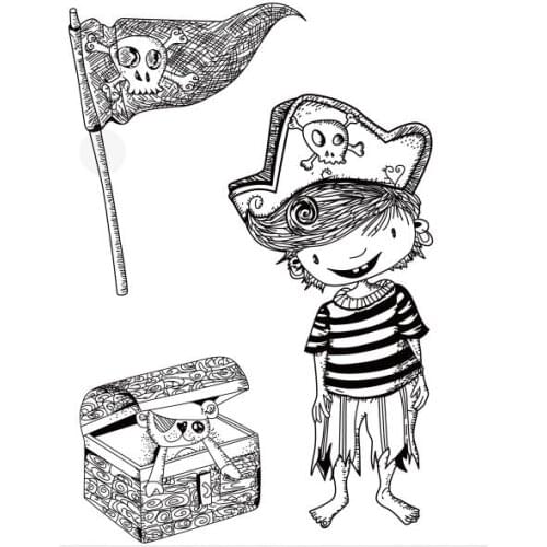 Pirate boy Transparent Clear Stamps for DIY Scrapbooking/Card Making Fun Decoration Supplies ST0197