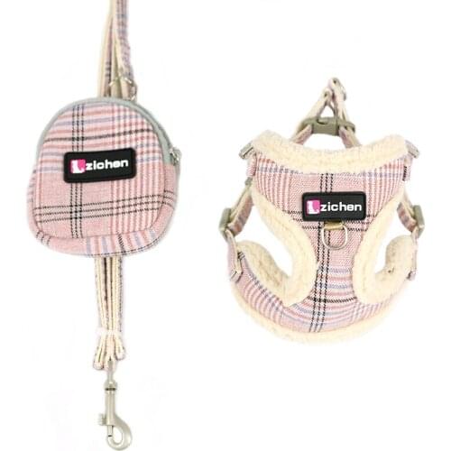 Adjustable Pet Dog Harnesses Vest No Pull Chihuahua Puppy Cat Harness Leash Set For Small Medium Dogs Warm Dog Walking Supplies