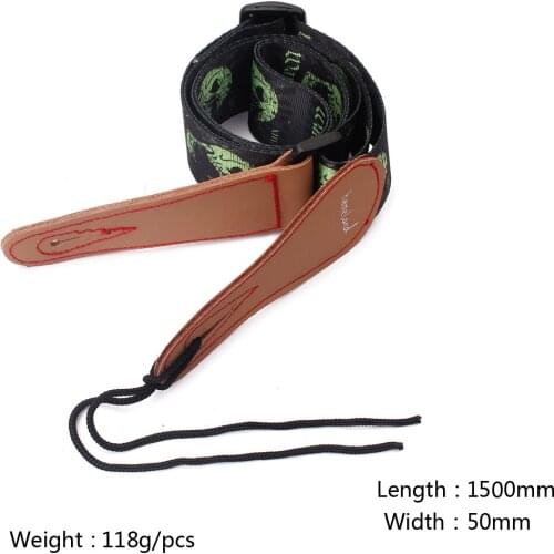Guitar Strap Belt with PU Leather Ends for Acoustic Electric Guitar Bass Mandolin Parts