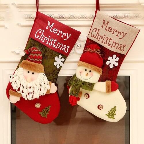 Christmas Decorations Christmas Socks Gift Bags Santa Candy Cans Christmas Tree Ornaments AA014