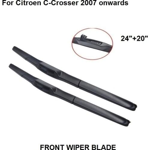 Wiper Blades For Citroen C-Crosser 2007 onwards 24"+20" High Quality Natural Rubber Clean Front Windshield New