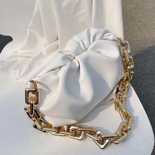 Gold Chain Bags For Women 2020 Summer PU Leather Crossbody Bags For Women Luxuury Elegant Shoulder Handbags