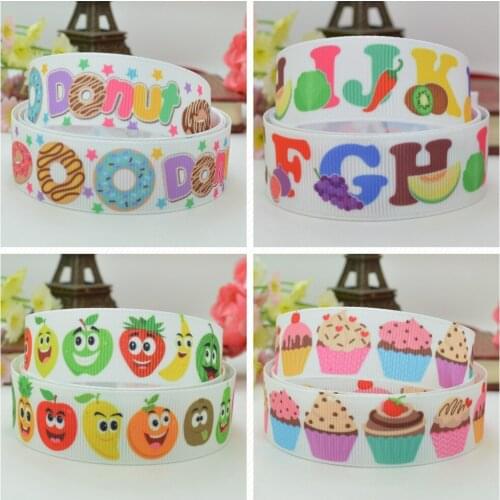 SUPWRF 16 22mm 38 50 75mm Candy Donuts Cup cake Printed grosgrain ribbon hair bow DIY hair accessories decoration 50 Yards B0929