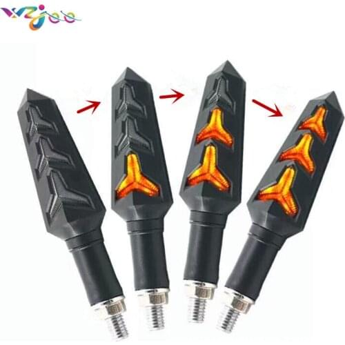 Flowing LED Motorcycle Turn Signal Indicator Blinker Amber Lamp For turn signal piscas led moto flashing stop signal