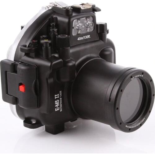 40M 130ft Waterproof Underwater Diving Camera Housing Case for Olympus O-MD E-M5 Mark II OMD EM5II + 12-50 f/3.5-6.3 Lens