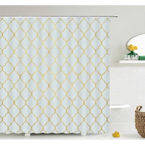 Waterproof Shower Curtains for Bathroom Home Decor Polyester Fabric Shower Curtains Geometric Pattern Multi-size Shower Curtains