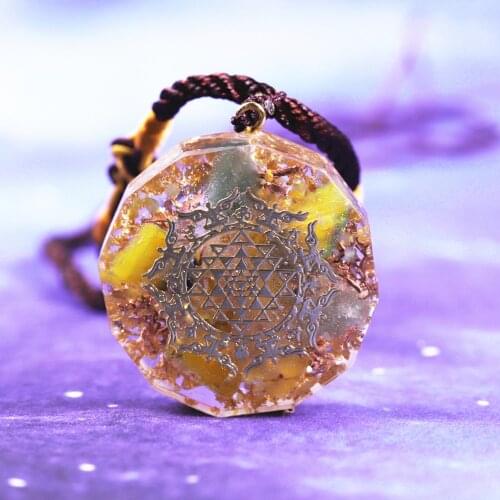 Healing Chakra Orgone Pendant With Authentic Natural Crystals For Emf Protection Energy Generator For Balancing Chakras