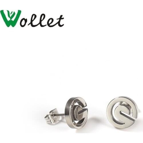 Wollet Jewelry Stainless Steel Stud Earring for Women Men Silver Color New fashion Personality Europe and America Style