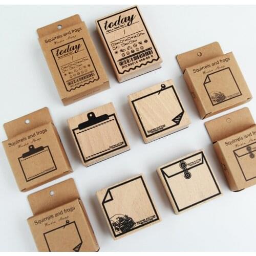 WYSE Label Wooden Stamps Typewriter Rubber Wood Stamp Craft Kids Seal for DIY Scrapbooking Card Making Tool Album